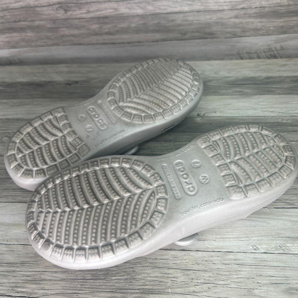 Crocs Shayna Mary Jane Slingback Flat Slip On Platinum Womens 7 - Picture 8 of 8
